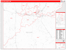 San Juan County, NM Digital Map Red Line Style